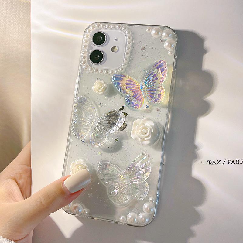 "3D Butterfly Retro iPhone Case for iPhone 11 To 16 Pro Max"