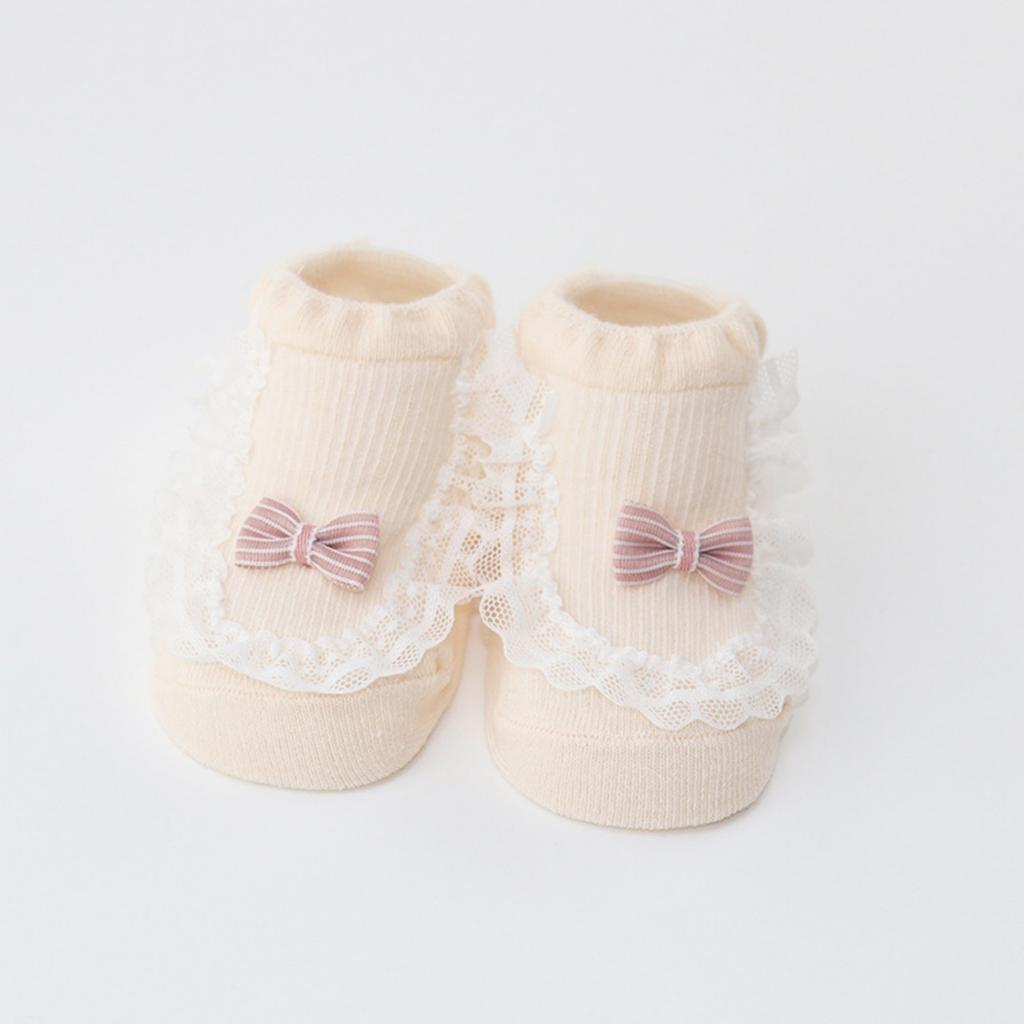 Spring/Summer Baby Lace Socks, Non-, Loose Cuffs, Comfortable Legs, Combed Cotton, Breathable Mesh, Newborn Girls' Socks