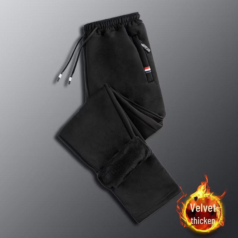 

Спортивные штаны для мальчиков из однотонного бархата с утолщенной отделкой — повседневный зимний тренд для подростков L
