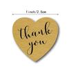 500 Heart-Shaped Kraft Paper Sealing Stickers: Thank You Gift Decorative Adhesive Labels