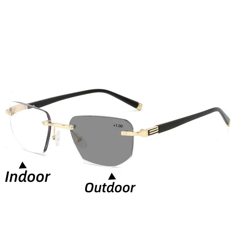 

Безободковые ультрасовременные мультифокальные фотохромные очки для чтения, меняющие цвет очки для пресбиопии, блокирующие защитные очки для глаз 1.5