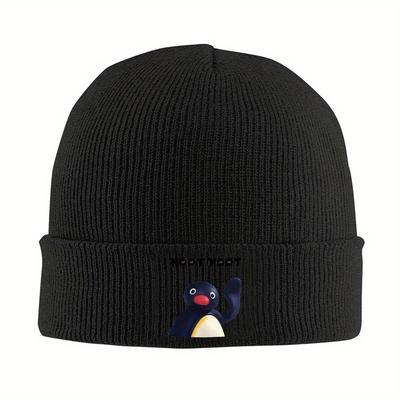 1 unidad Gorro Pingu Noot Noot Gorras Casuales Unisex Mujer Sombrero de Punto para Exteriores Otoño Pañuelo para la Cabeza con Gráfico Gorro