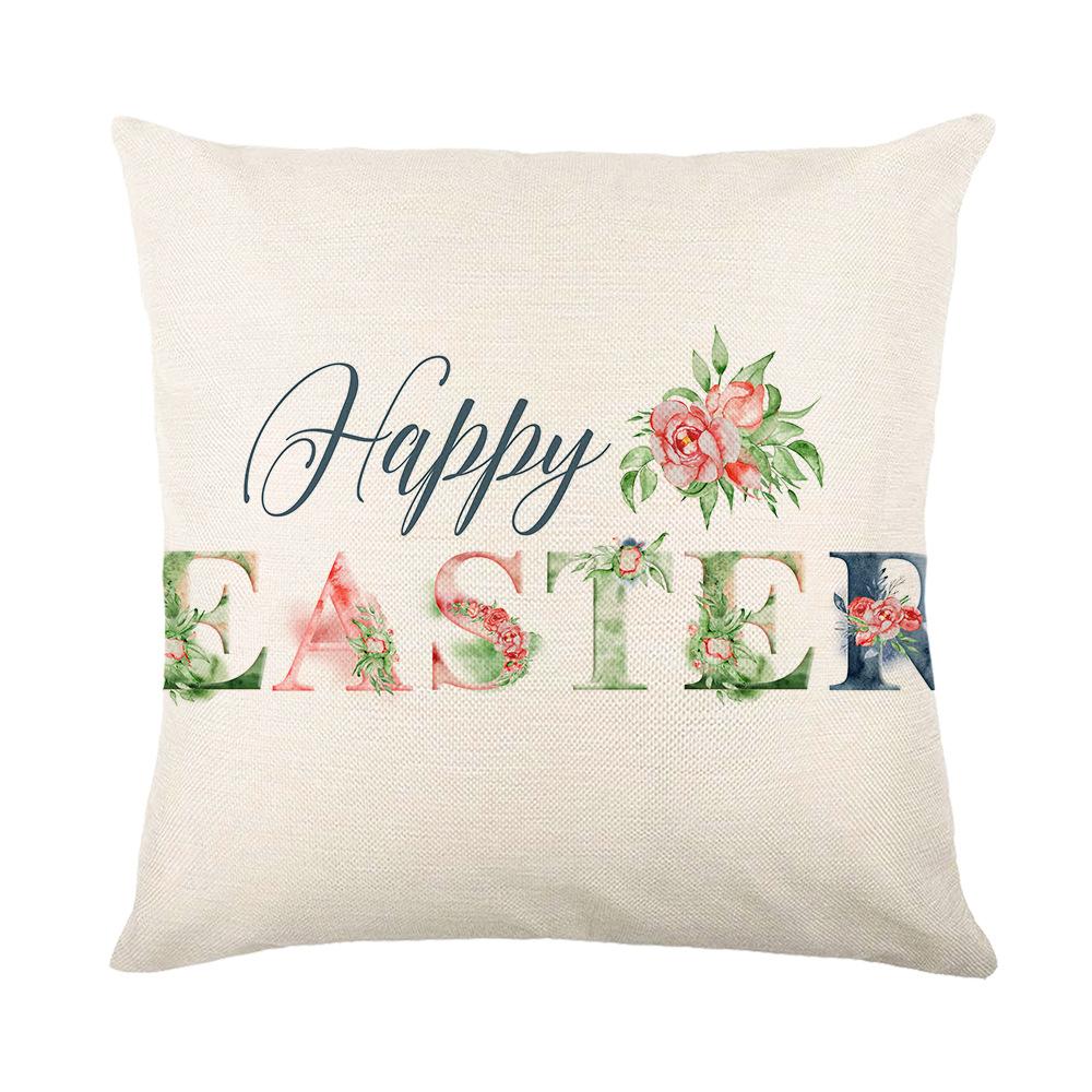 Home Nordic Easter Bunny Pillow Cover Sofa Pillow Bedside Pillow Cover Linen Pillow Cover