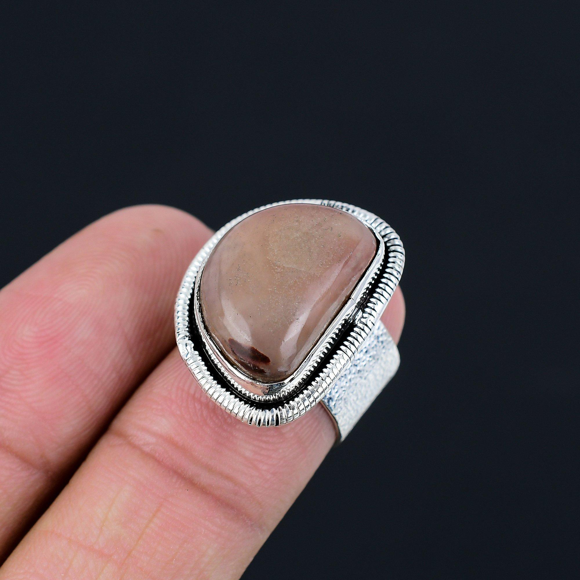 

Daughters Day Deal Sterling Silver Mookaite Stone Stackable Wedding Ring US 6.5 6.5