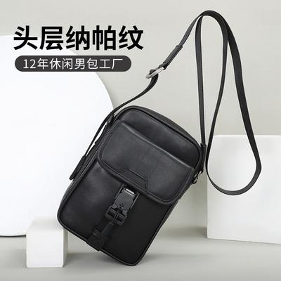 Men's New Crossbody Bag Top Layer Cowhide Single Shoulder High-end Trendy Neutral Style