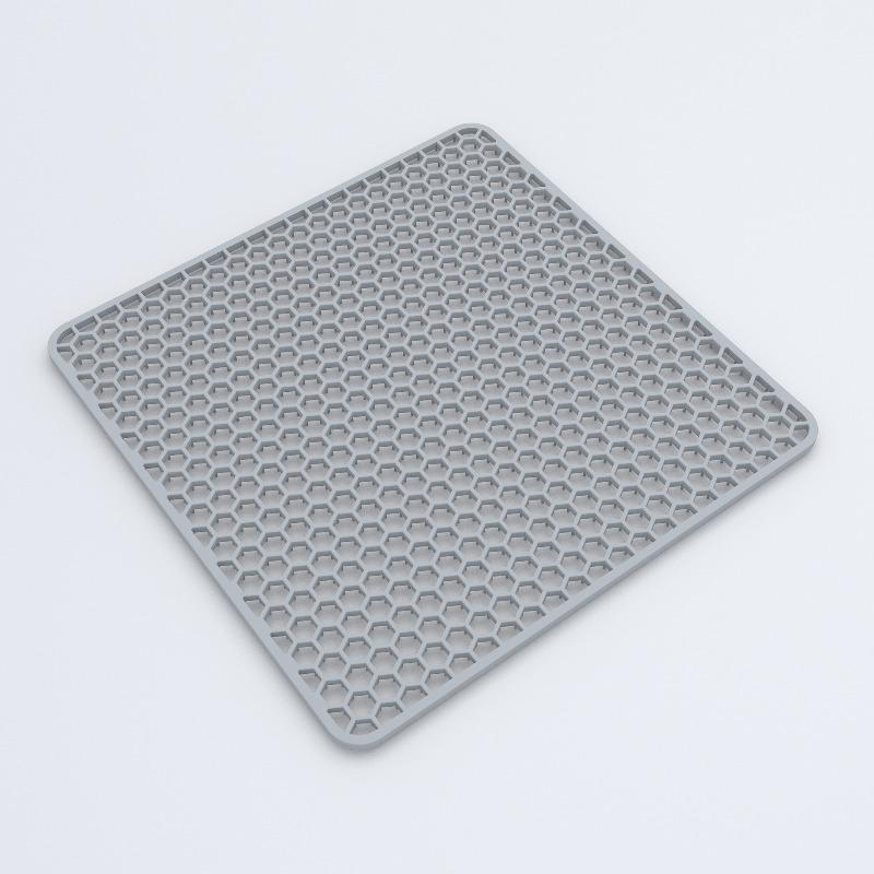 Silicone Hollow Drainage Heat Insulation Mat Square Sink Mat for Kitchen Sink Bottom Anti-scratch Anti-drop