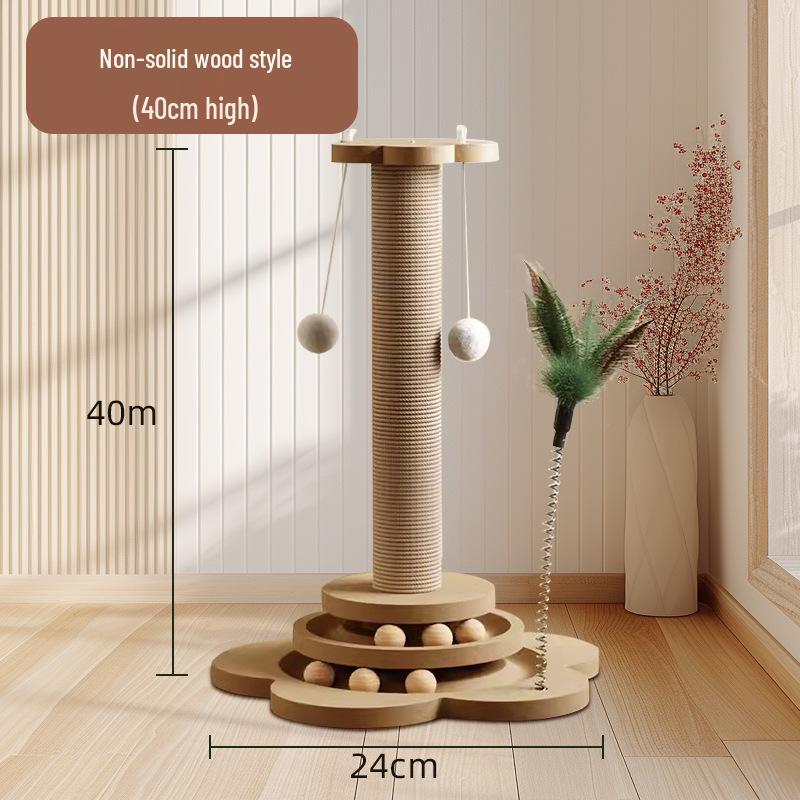 

Durable Cat Scratching Post with Toy Ball - Lint-Free Kitten Teaser for Boredom Relief