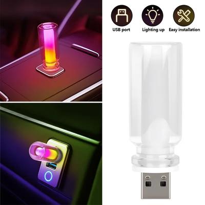 Car Retro 5V LED Bulbs Incandescent Atmosphere Ornament Light Universal USB LED Candle Style Rainbow Color Atmosphere Lamp