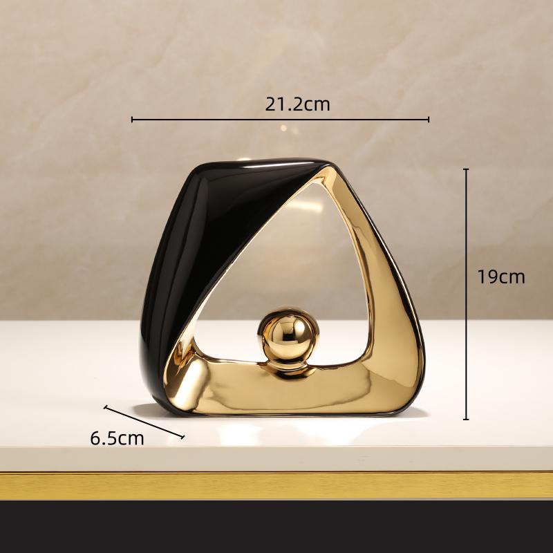 Керамические Поделки Геометрические Треугольники Золотой Шар Скелет Скульптура Абстрактные Украшения Декоративные Фигурки Украшение Дома
