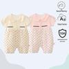 Baby Summer Short-Sleeve Cotton Bodysuit – Lightweight Home Romper Jumpsuit