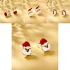 Stud Christmas Themed Earrings For Women Elegant Alloy Santa Reindeer And