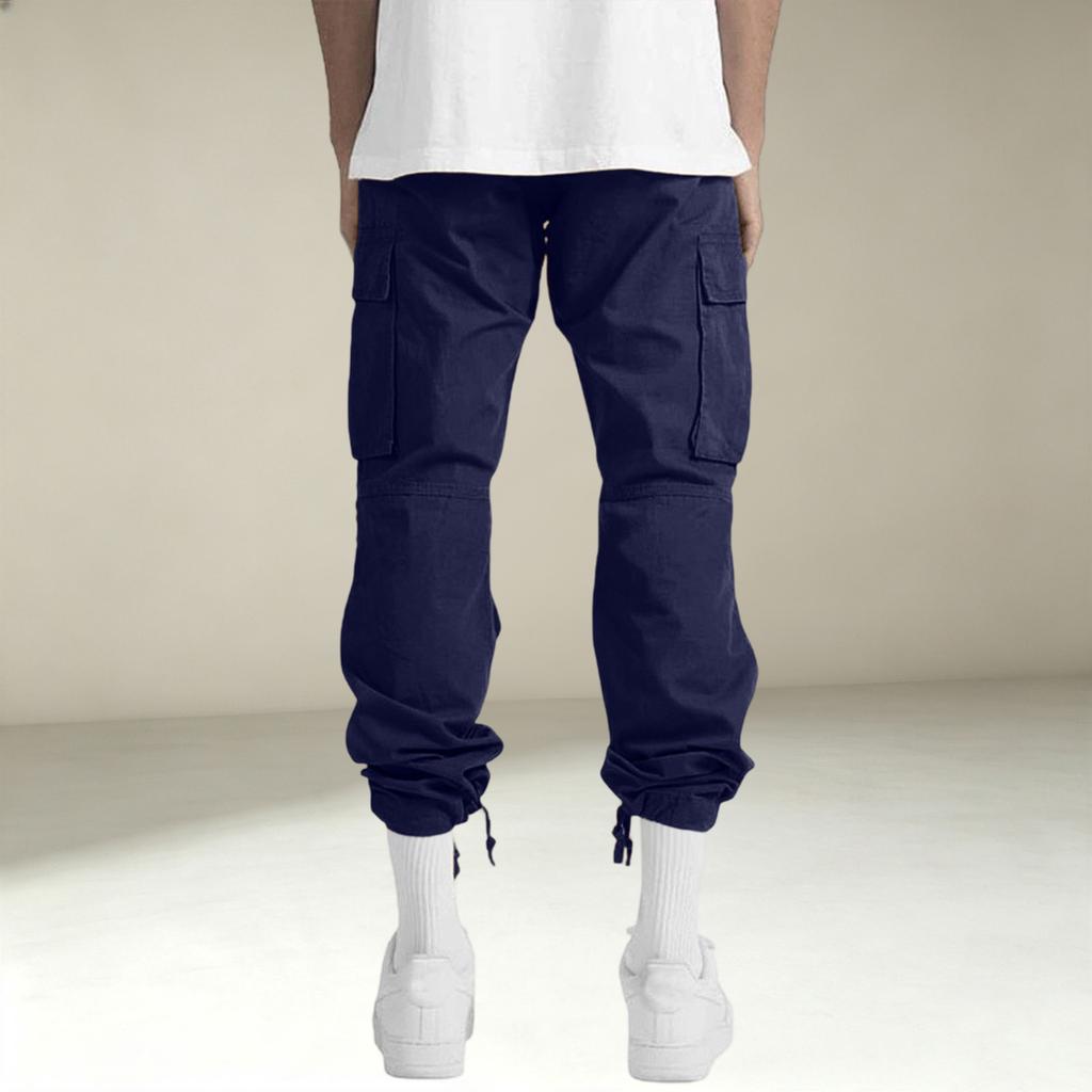 Men's Casual Cargo Pants with Multiple Pockets for Athletic Everyday Wear