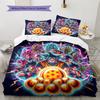 DBZ Anime Pattern Bedding Quilt Set Quilt Cover Pillowcase Home Decoration Birthday Gift (1 * Duvet Cover + 2 * Pillowcase, Without Core)