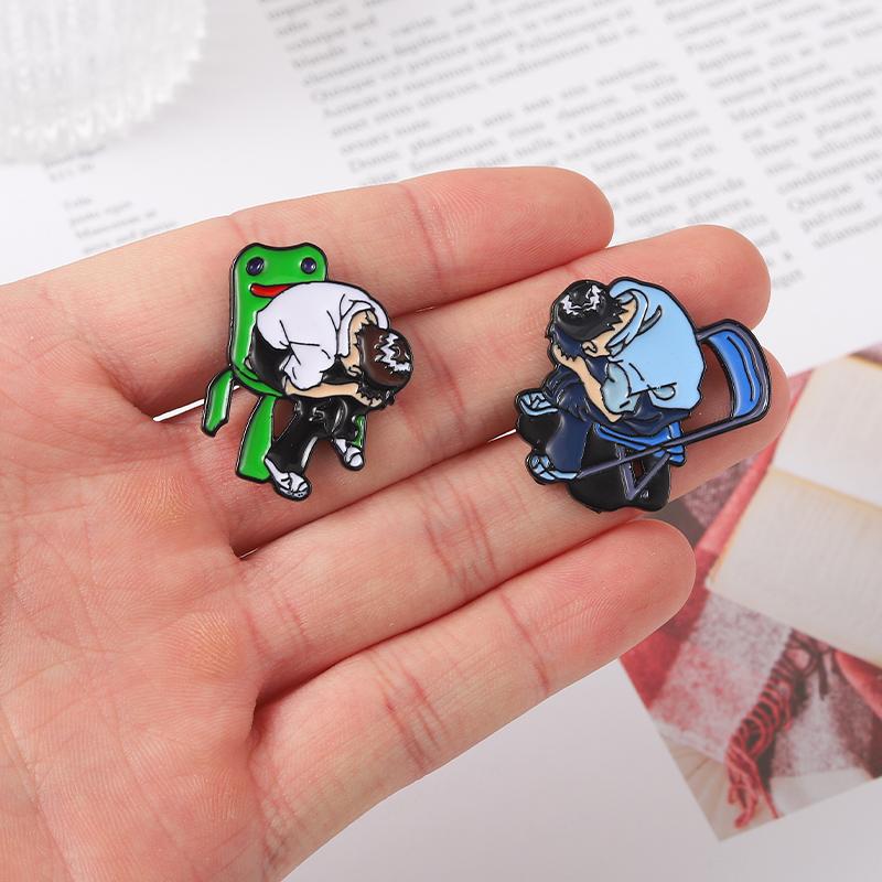 Cartoon Characters Enamel Pins Custom Anime Frog Chairs Brooches Lapel Badges Cartoon Funny Jewelry Gift for Kids Friends