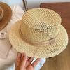 Lightweight Handwoven Sun Cap Sun Protection Flat Top Beach Hat Straw Boater Hat  Chic Travelers