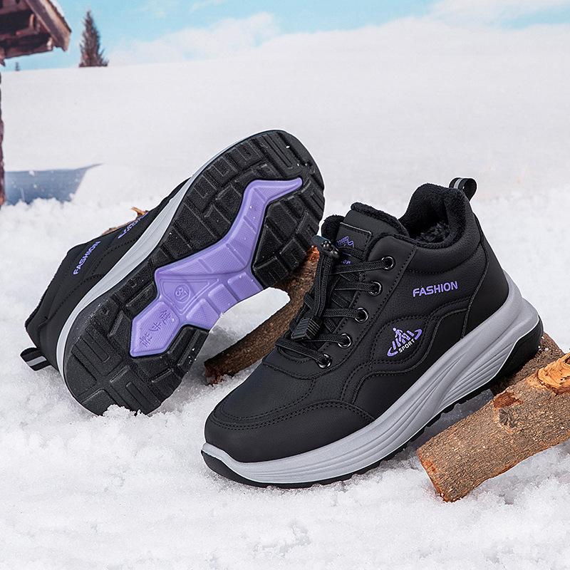 Winter New Shoes Velvet Warm Cotton Shoes Soft Sole Light Sports Walking Shoes Parents Shoes