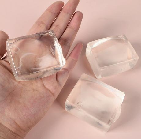 Transparent Ice Cube Sensory Fidget Toy - Soft Squeeze & Stretch Stress Relief Toy For Adults & Kids, Random Color, 1 Pack