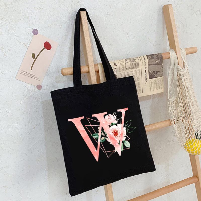 Alphabet Letter A-Z Printed Shoulder Bag Female Casual Student Crossbody Bag Large Capacity