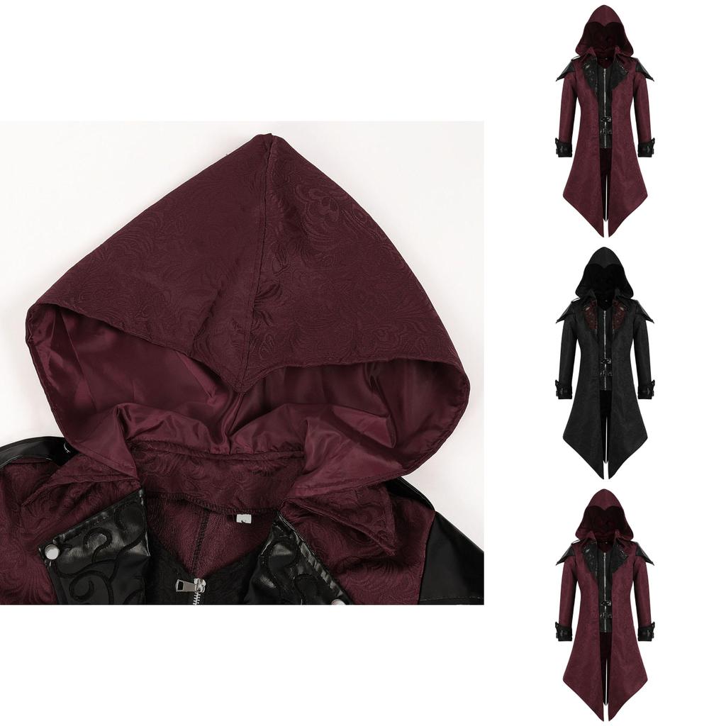 Halloweenfantasy Inspiriertes Unisex Spleiß-Samtjackett mit Gobelin-Stoff für Bühnenauftritte