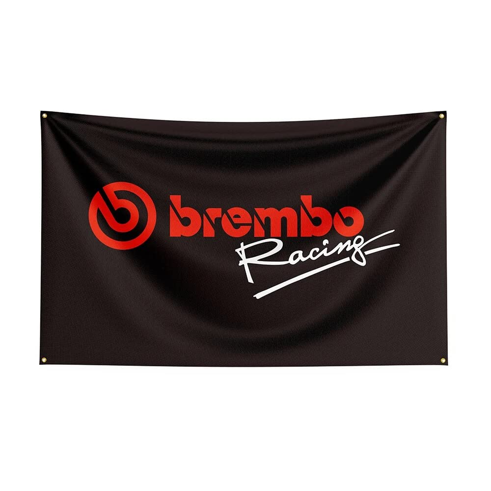 Brembo Racing Black" Extra Large Flag/Banner - Approximately 150cm X 90cm - Perfect for Decorating Your Room or Garage! American Goods & Car Racing