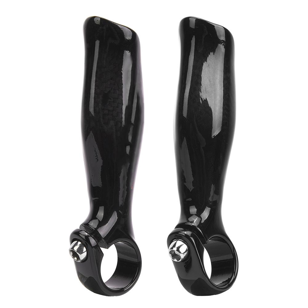 1 Pair Carbon Fiber Bicycle Handlebar Grip Bike Bar End Handlebar Ends for Road Mountain BikesBright
