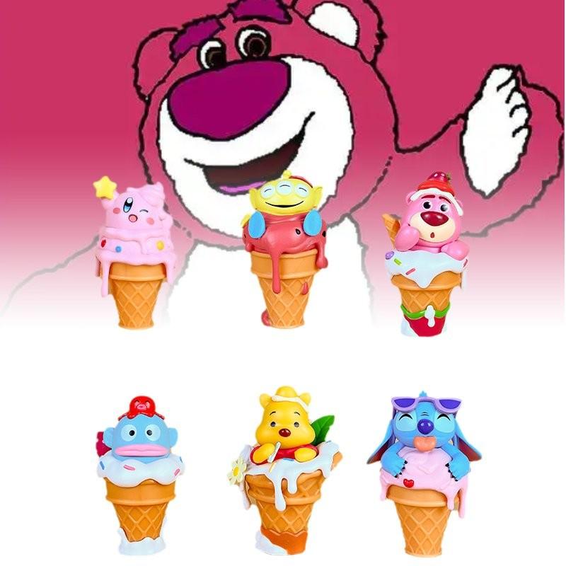 Adorable Disney Winnie The Pooh Strawberry Ice Cream Cosplay Doll Set 9.5cm Pvc