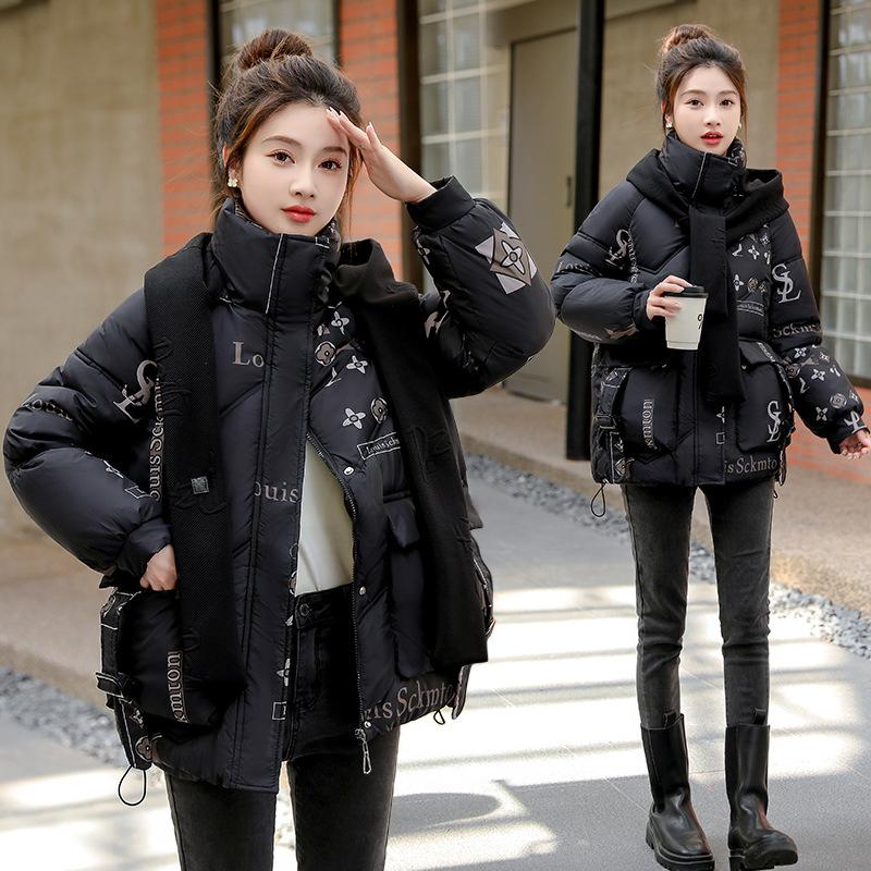 Down and Padded Jacket Winter 2025 New Fashion Padded Jacket Warm and Loose Thickened Hooded Cropped Jacket Cotton Jacket Ins
