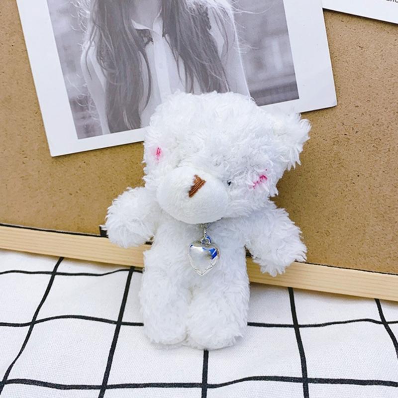 Mini Cute Plush Bear Keychain Pendant Lovely Plush Stuffed Animals Keyring Charm for Purse Bag Backpack Handbag