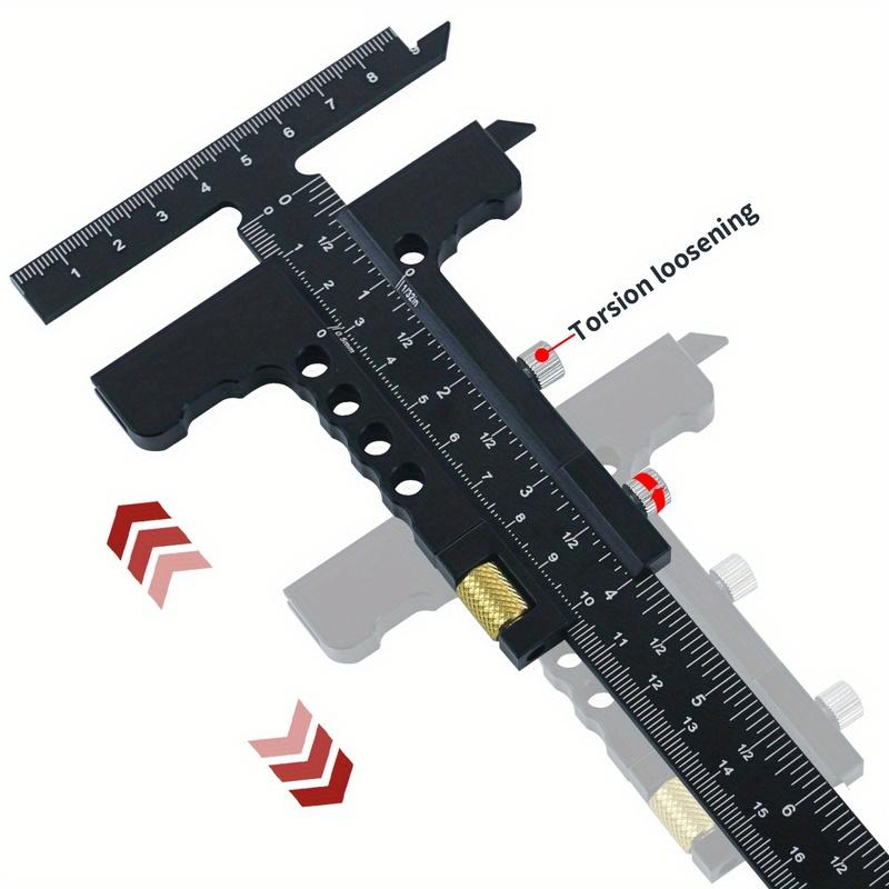 Woodworking Scriber Gauge - Aluminum Alloy Sliding Marking Gauge,T-Square Scribing Measuring Marking Framing Ruler Tool