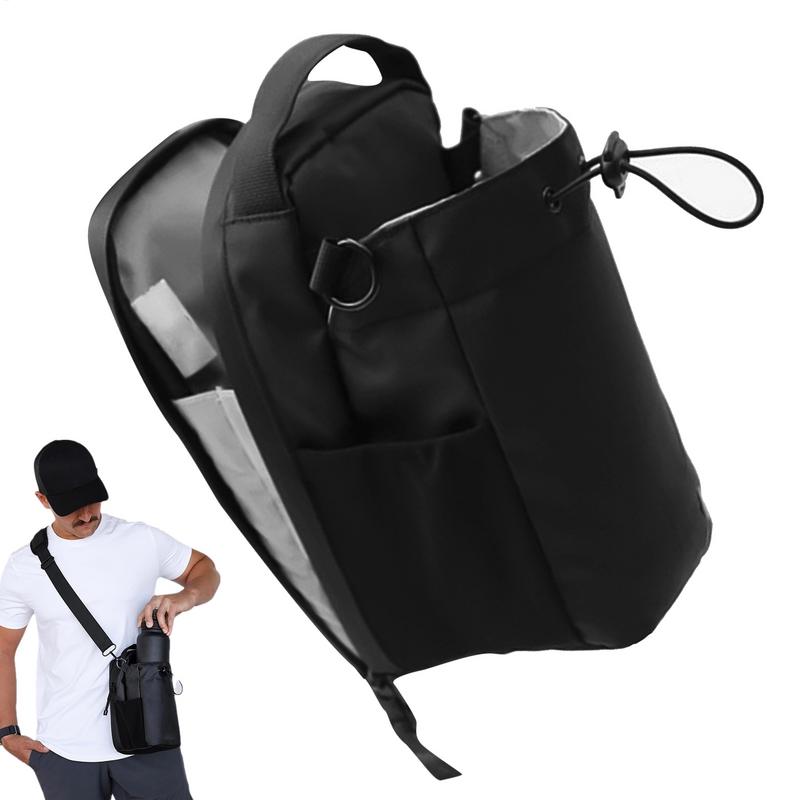 Portable Magnetic Water Bottle Bag Large Capacity Magnetic Carrier Bag with Phone Pocket Gym Water Bottle Pouch Outdoor Organize