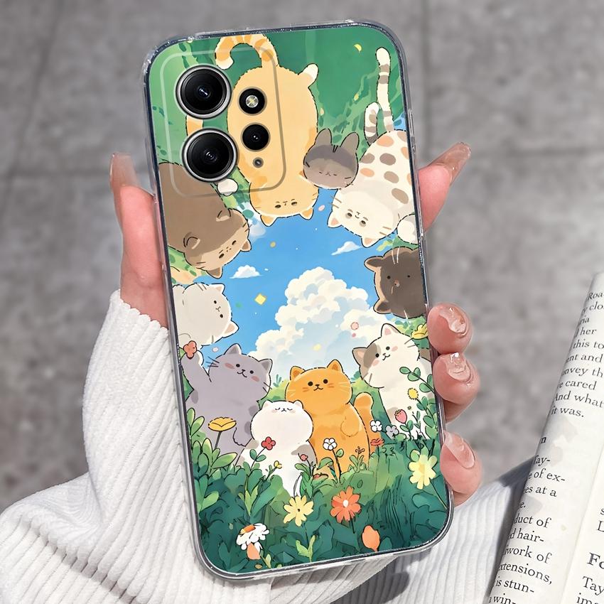 Luxury Transparent TPU Shockproof Phone Case For Redmi Note 12 11 11T Pro Plus 12S 11S 11SE 12Turbo Beautiful Girl Pattern Soft Casing For Redmi Cover