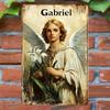 GabrielAngelArt Aluminum Angel Gabriel Yard Sign - Vintage Metal Wall Hanging, Multipurpose Garage/Cafe/Bar Decor