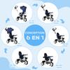 6-in-1 Children's Tricycle, Push Handle, Seat, Basket, Canopy, Safety Belt, 1-5 Years, Blue