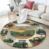 Farm Tractor Pattern Round rug,Carpet Rug for Living Room Bedroom Sofa Playroom Decor,Non-slip Floor Mat,Holiday Gifts and Birthday Gifts.