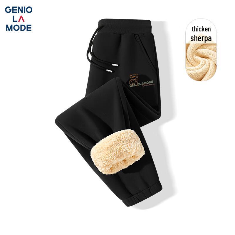 GENIOLAMODE Men's Winter Fleece Lined Lamb Fleece Casual Pants
