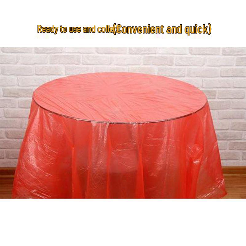 Red Disposable Plastic Tablecloths - 10 Pack for Square & Round Tables, Ideal for Home, Weddings, Banquets, Catering, and Restaurants