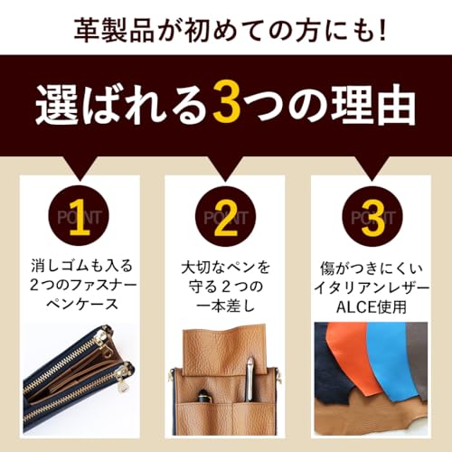 CCOMPANY LIMITED Lupo 2 Second Genuine Italian Leather Pencil Case (Sky Blue)