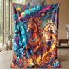 Horses of Elements Theme blanket Lightweight Warm Flannel Blanket Decorative Throw Blanket for Home Decoration