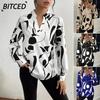 Women's Fashion Casual Long Sleeve V Neck Blouses & Shirts International Design