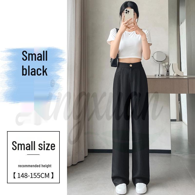 

2026 Summer Cotton Linen High Waist Wide Leg Ice Silk Pants for Women XS