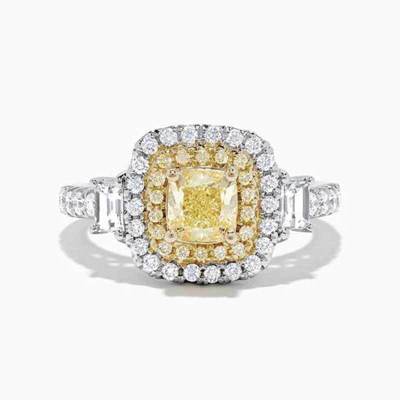 

Huitan Dazzling Yellow Zircon Stone Wedding Party Ring With Micro Paved Copper Plated Proposal Engagement Ring Zircon Gadget 10&Copper Plated жовтий