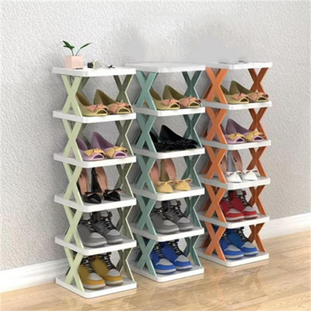 5 Tier Detachable DIY Easy Storage Shoe Rack Organizer Adjustable Stackable Shelf Unit for Home Closet Bathroom Entryway