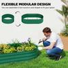 Galvanised Raised Garden Bed with Arched Trellis, 5 x 3 x 6ft Metal Raised Bed for Garden with Open Bottom, Green