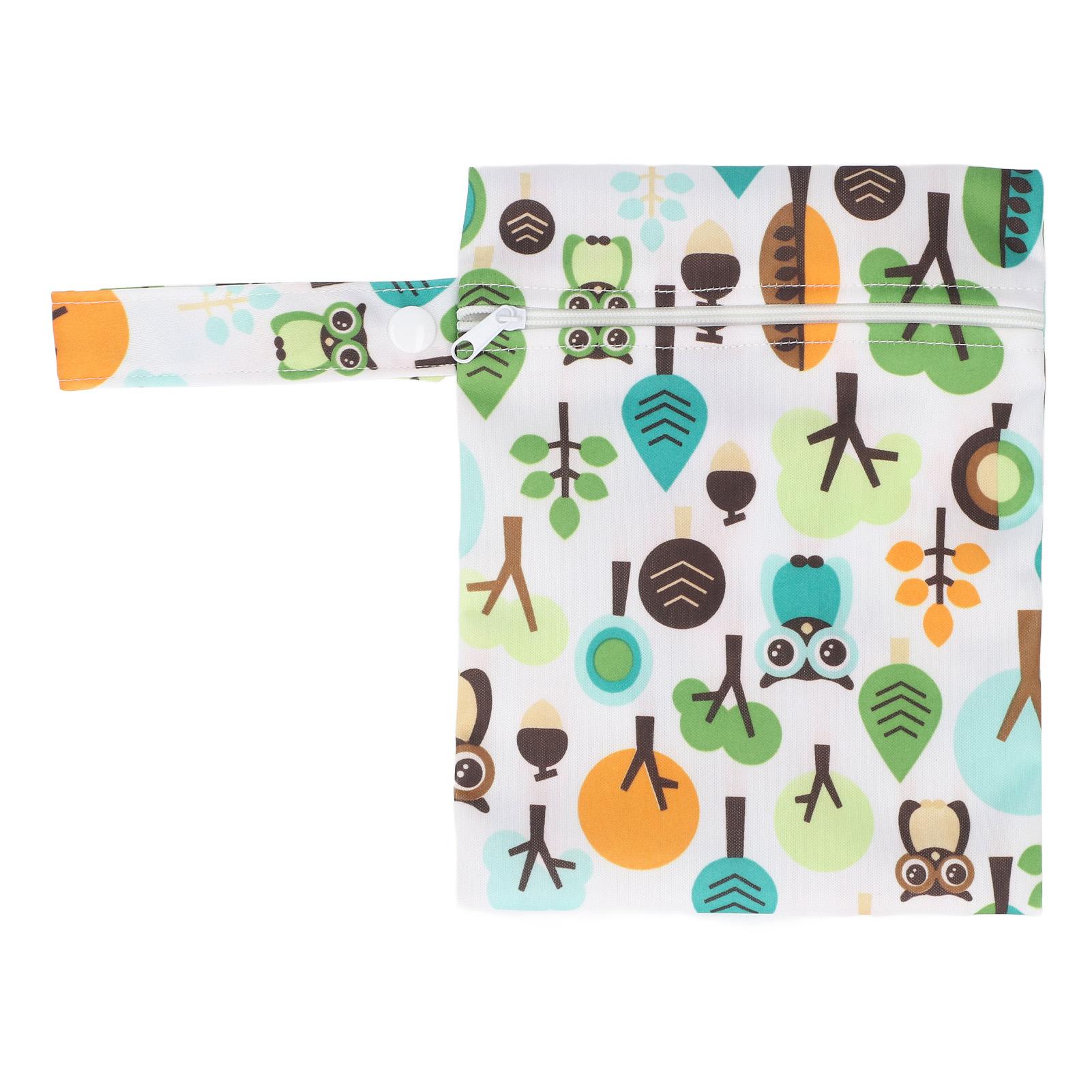 

3 шт. детские тканевые подгузники влажные и сухие мешки водонепроницаемые с двумя карманами дышащие дорожные подгузники с рисунком из мультфильма B24