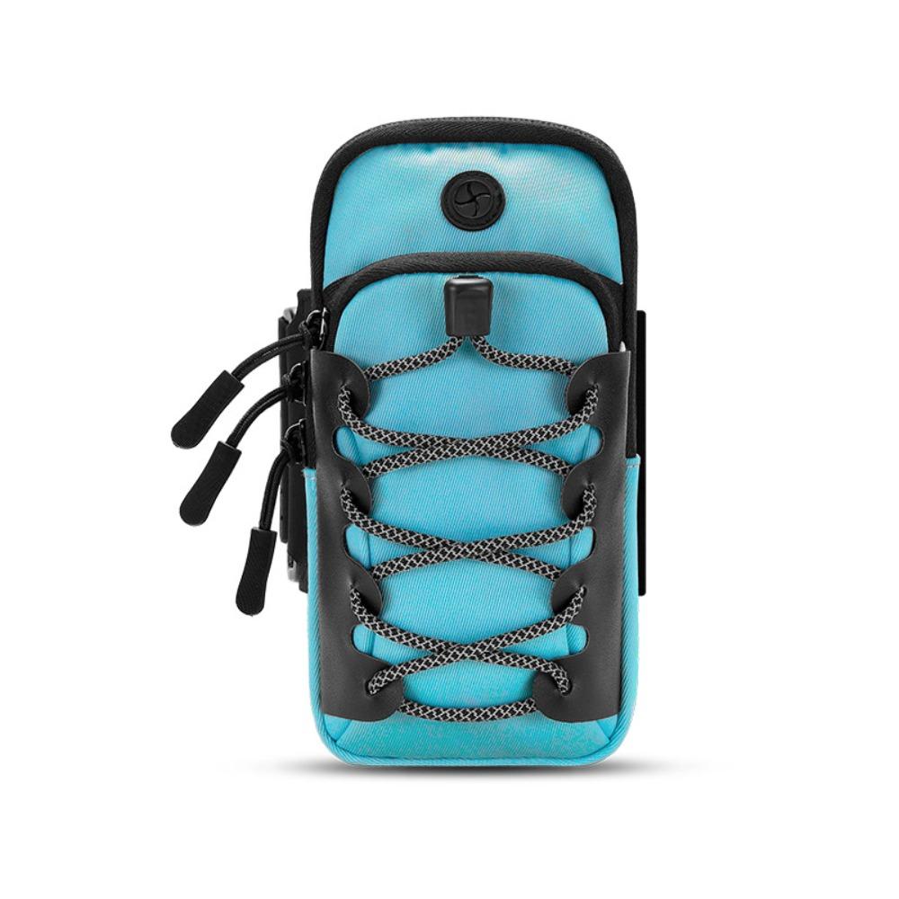 

Adjustable Running Phone Bag Double-layers Sports Arm Bag Wrist Phone Bag Sports синий