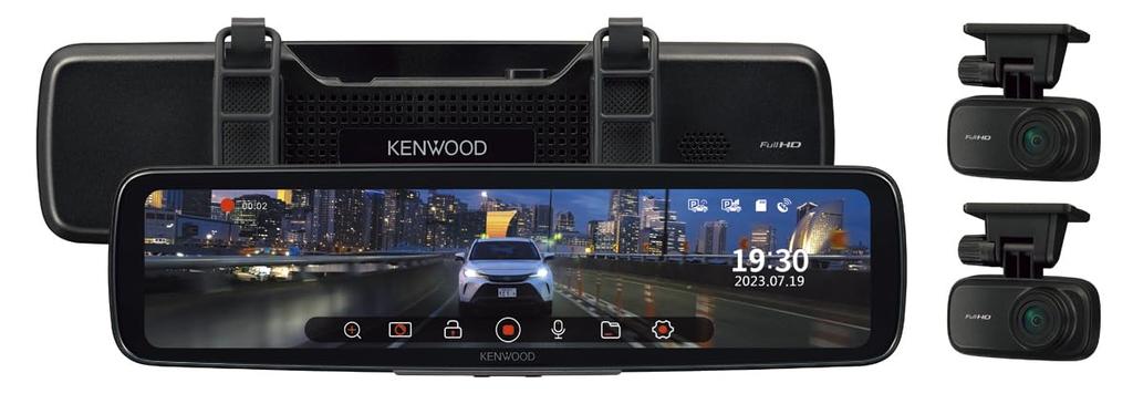 Kenwood Drive Digitaler Spiegel mit IPS vorne und hinten PureCel Plus Full HD KENWOOD Installationsservice DRV-EM4800 Recorder, LCD im Spiegelstil,