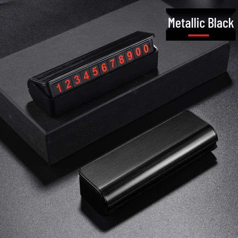 Kafila Hideable Aluminum Phone Number Plate for Car Parking