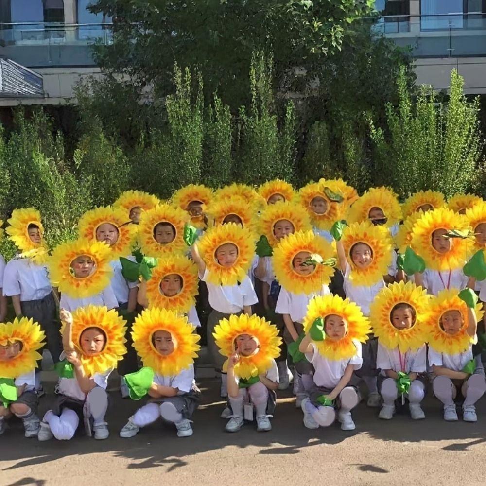 Funny Sunflower Headgear Yellow Sunflower Hat Headpiece Cute Party Sunflower Hat  Kids Games