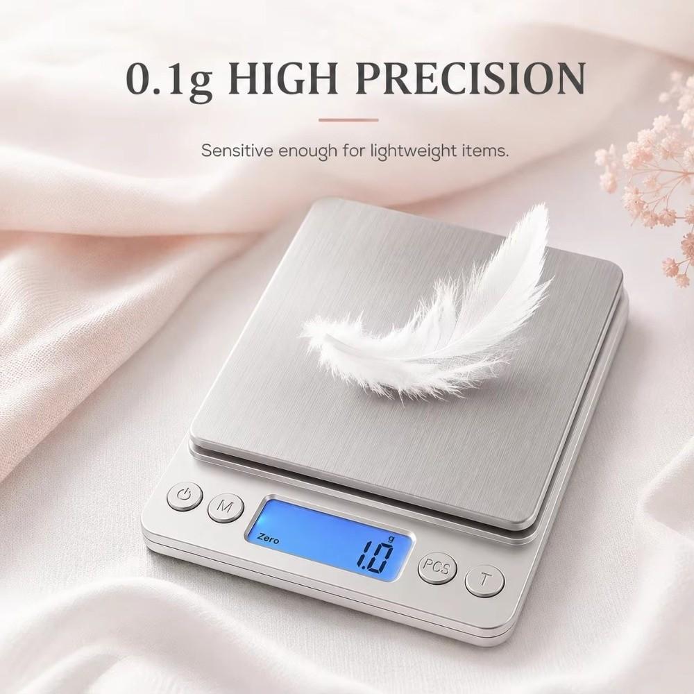 Stainless Steel Digital Kitchen Scale LCD Display Coffee Balance Scale  For Diet Tracking