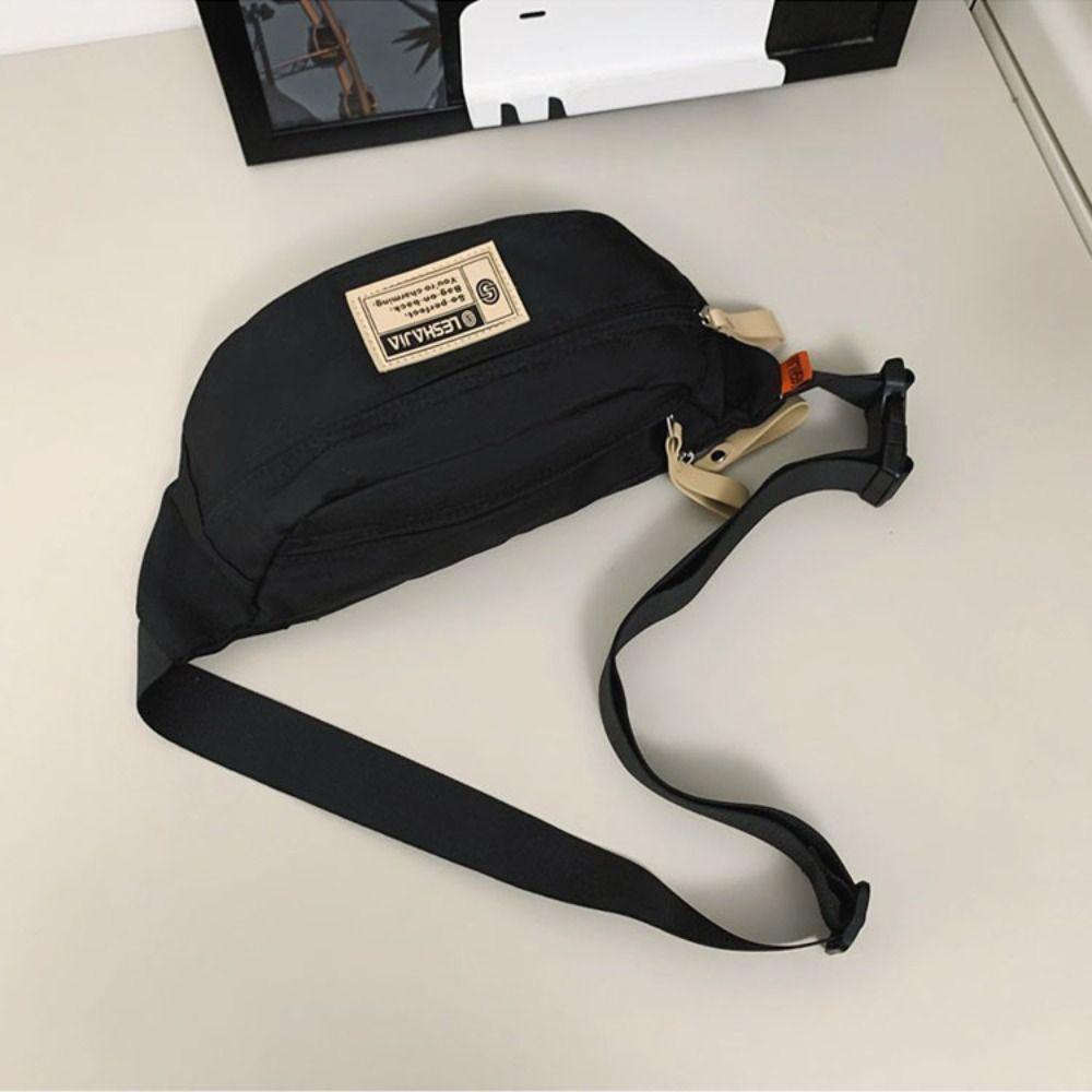 Solid Color Crossbody Chest Bag Nylon Waist Bag Chest Bags Japanese Harajuku Crossbody Bags Men